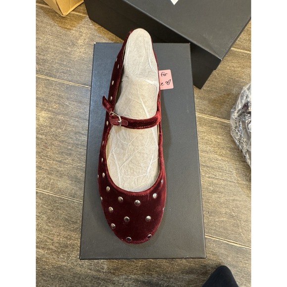 Marc Fisher Elizza Dress Embellished Ballet Flats Size 10 Dark Red Mary Jane - Picture 2 of 9
